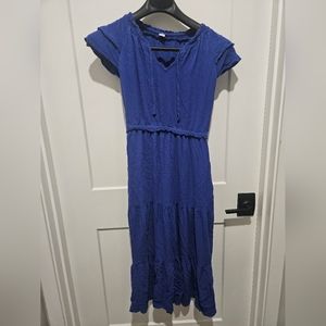 Blue linen dress